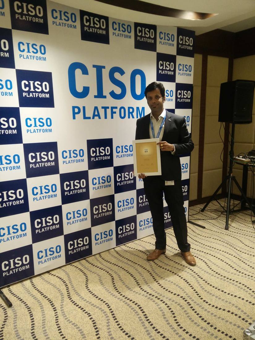 Sanil Nadkarni holding the CISO 100 certificate at CISO Platform